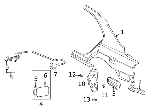 Fuel Door for 2001 Kia Optima #0