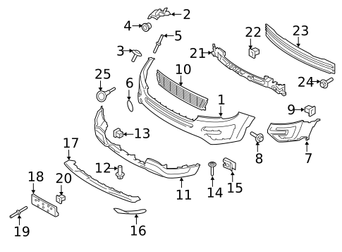 Bumper & Components - Front for 2018 Ford Police Interceptor Utility #0