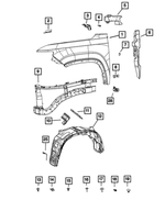 68419787AF - Body Sheet Metal Except Doors: Front Fender, Left for Mopar Image image