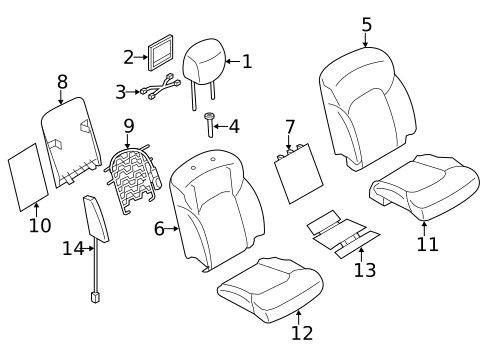 Passenger Seat Components for 2020 Nissan Armada #1