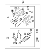 68294132AB - 5.7L Gas; Engine: Long Block Engine Gasket Kit for Chrysler: 300 | Dodge: Challenger, Charger, Durango, Ram 1500, Ram 2500, Ram 3500 | Jeep: Commander, Grand Cherokee, Grand Cherokee L | Ram: 1500, 1500 Classic, 2500, 3500 Image