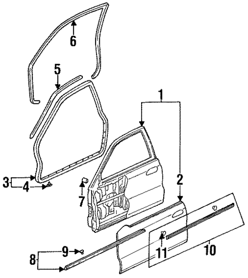 Door & Components for 1997 Honda Accord #2