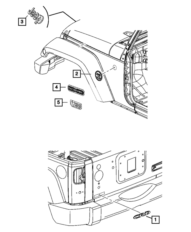 68222314AA - Exterior Ornamentation: Nameplate for Mopar Image