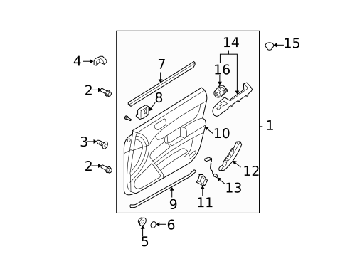 Interior Trim - Front Door for 2010 Hyundai Sonata #0