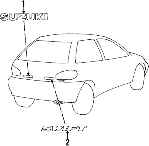Exterior Trim - Lift Gate for 1996 Suzuki Swift #0