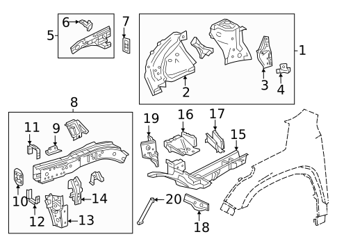 Structural Components & Rails for 2021 Chevrolet Blazer #0
