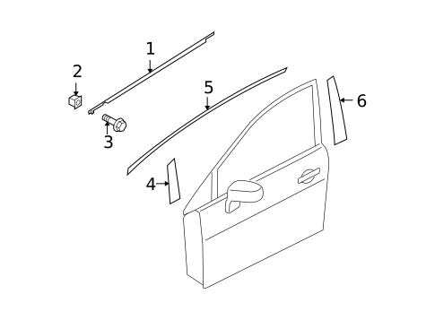 Exterior Trim - Front Door for 2010 Nissan Versa #0