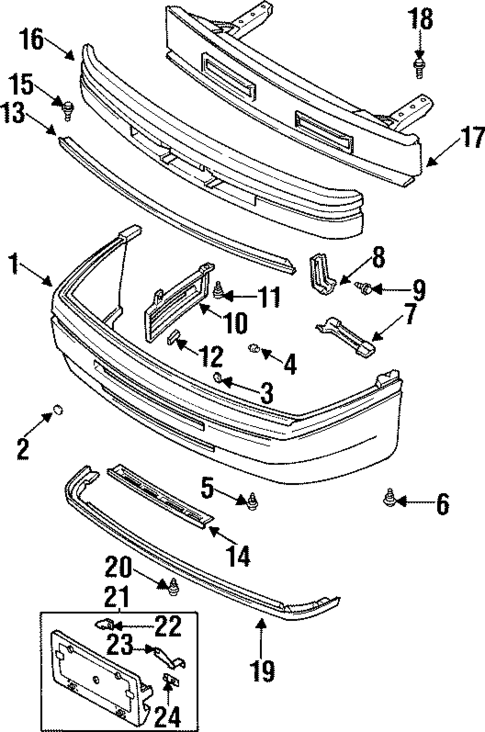 Bumper & Components - Front for 1993 Subaru SVX #0