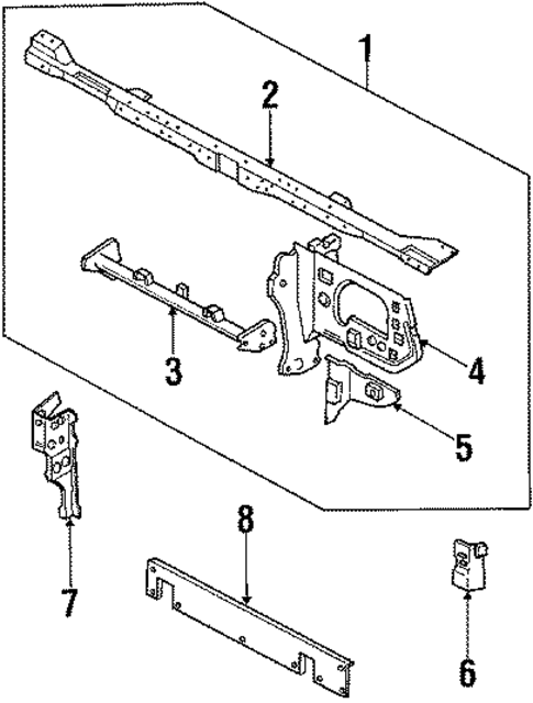 Radiator Support for 1988 Mazda 929 #0