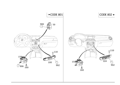 Switch in Instrument Panel and Center Console for 2013 Mercedes-Benz C 250 #0
