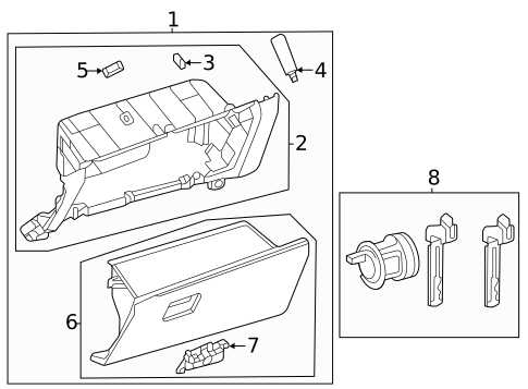 Glove Box for 2022 Toyota Highlander #0