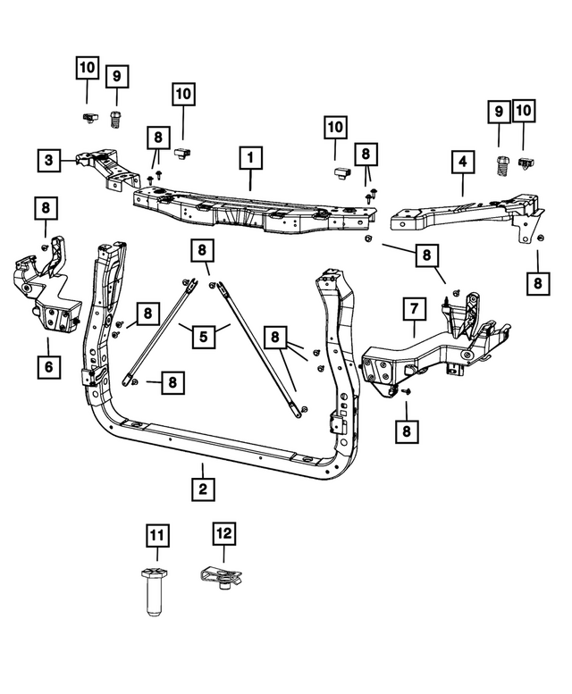 68381500AA - : Radiator Crossmember Brace for Mopar Image