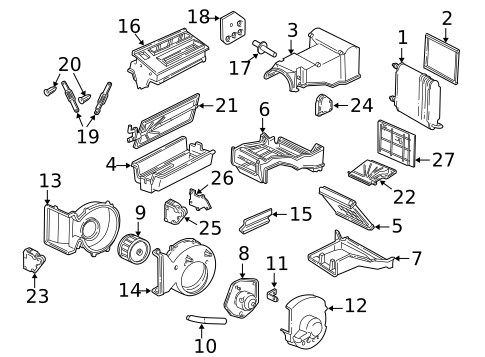 Evaporator & Heater Components for 1998 GMC C2500 Pickup #0