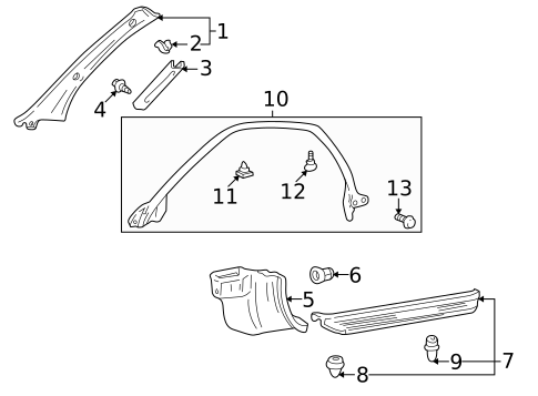 Interior Trim - Pillars for 2002 Toyota Celica #0