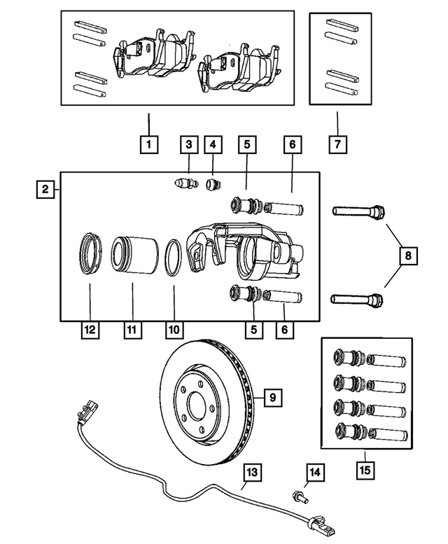 R5143703AB - Service Brakes: Disc Brake Caliper Assembly, Left for Mopar Image