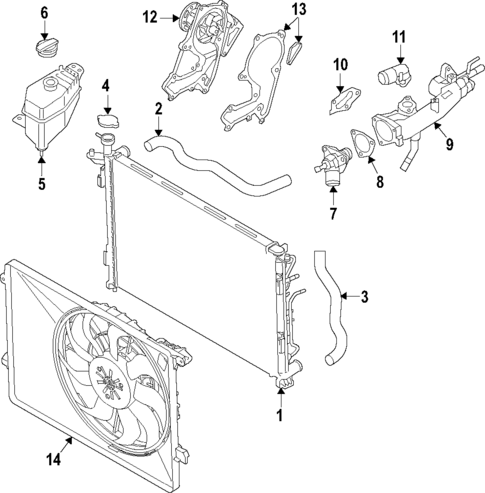 Radiator & Components for 2021 Hyundai Palisade #1