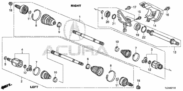 Driveshaft - Half Shaft (V6) for 2014 Acura TSX #0