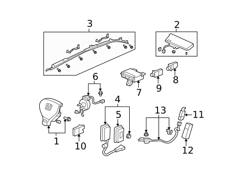 Air Bag Components for 2008 Honda Fit #0
