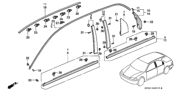 Molding (1) for 1995 Honda Accord #0