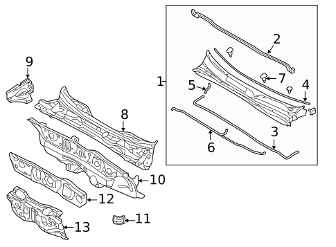 Cowl for 2012 Hyundai Azera #0
