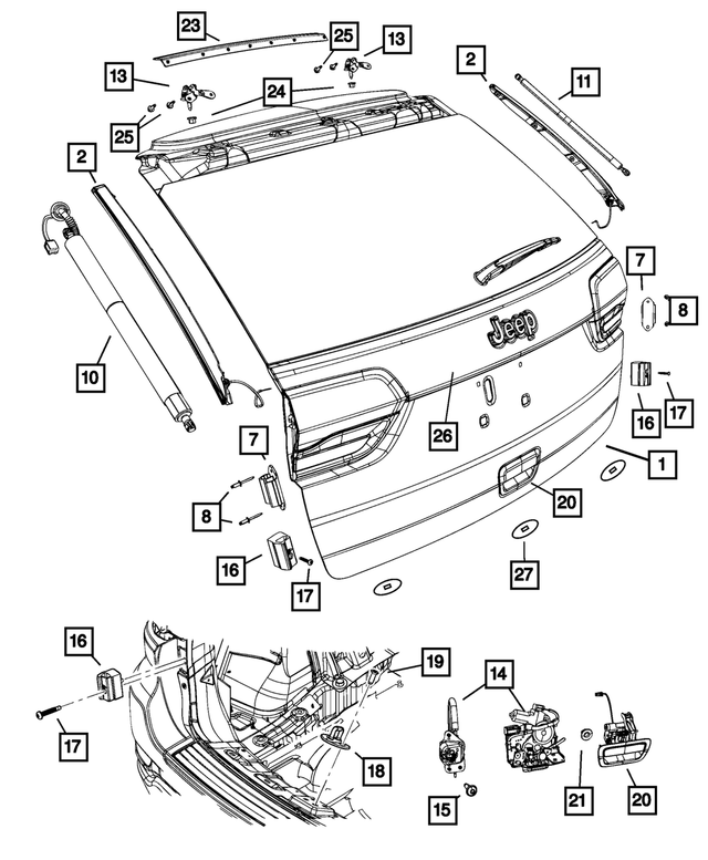 68231347AB - : Power Lift-Gate Motor And Gear for Mopar Image