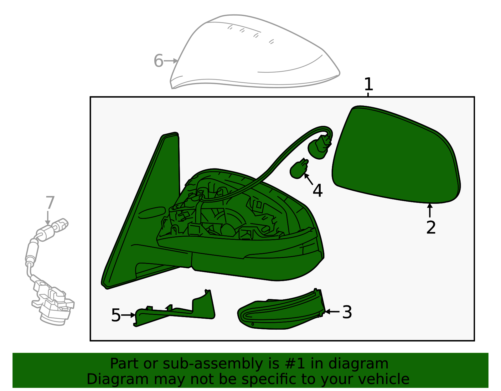 Genuine Official Toyota Mirror Assembly part# 87940-35B80 for 2021