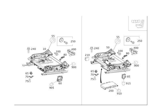 2189100636 - Driver Seat: Height Adjustment for Mercedes-Benz: CLS400, CLS550, CLS63 AMG, CLS63 AMG S Image image