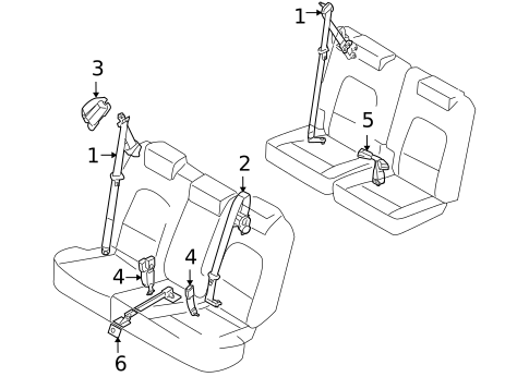 Rear Seat Belts for 2011 Hyundai Veracruz #0