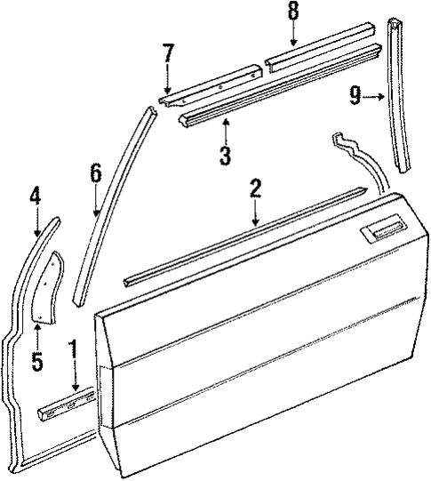 Door & Components for 1989 Mercedes-Benz 560SL #0