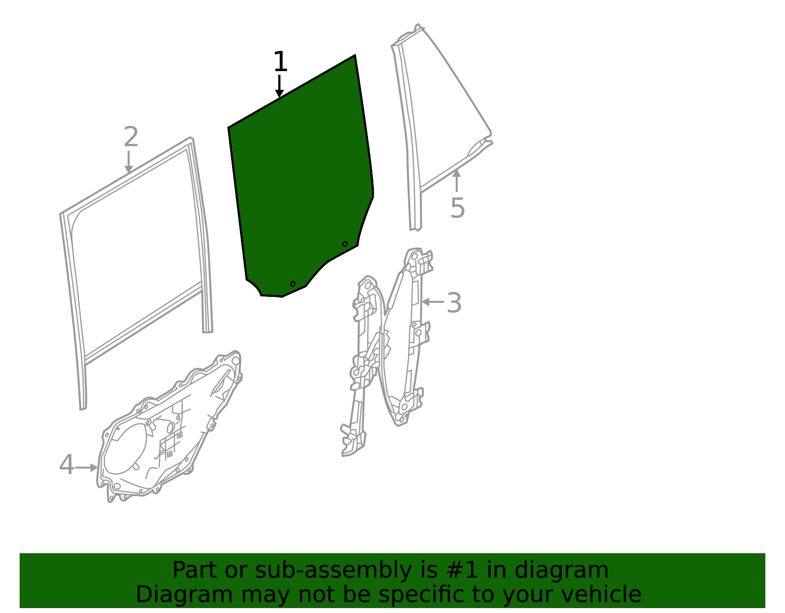 Genuine OEM Movable Glass Part# LR049255 Fits 2014-2017 Land Rover