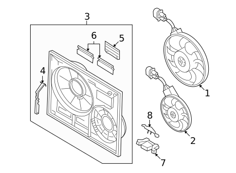 Cooling Fan for 2009 Volkswagen Touareg #0