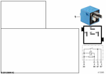 61366915327 - Vehicle Electrical System: Relay, Make Contact, Sky-Blue for BMW Image