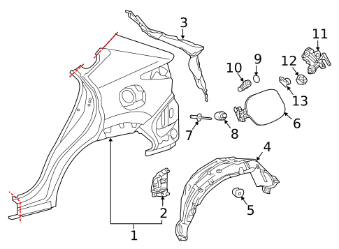 Quarter Panel & Components for 2020 Lexus NX300 #0