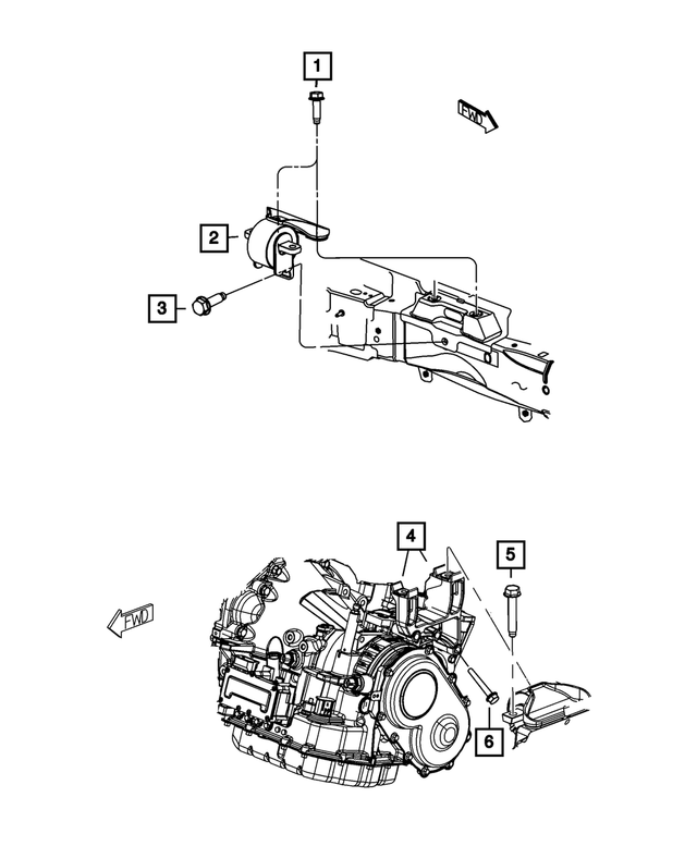 6104420AA - 3.6L Gas; Engine: Hex Head Bolt And Coned Washer, Mounting for Mopar Image image