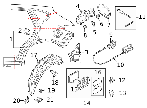 Quarter Panel & Components for 2021 Mazda CX-3 #0