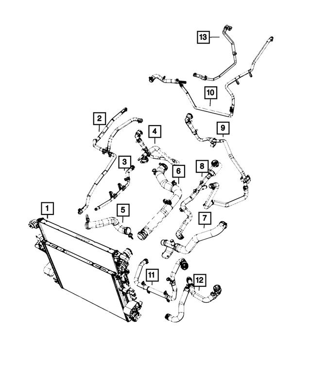 68280799AB - : Coolant Bottle Outlet Hose for Mopar Image