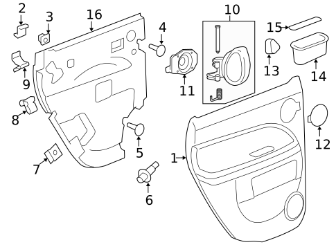 Interior Trim - Rear Door for 2007 Chevrolet HHR #0