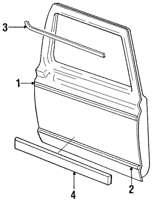 E3TZ1020938A - Body: Body Side Molding for Ford: Bronco II, Ranger Image