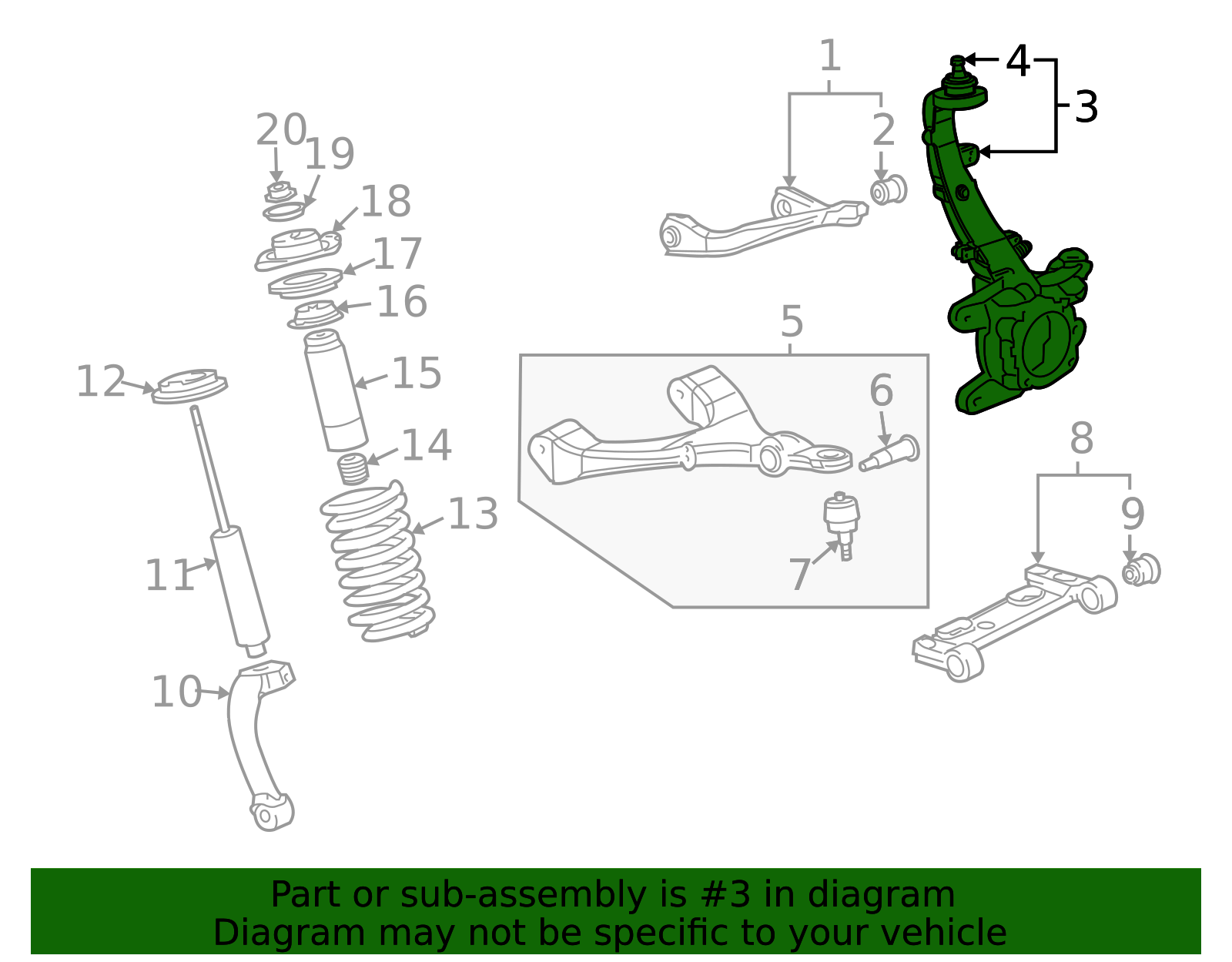 GM Genuine Parts 85544426 Driver Side Steering Knuckle - OEM Replacement Part