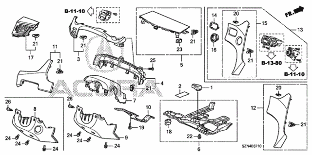 Instrument Panel Garnish (Driver Side) for 2011 Acura ZDX #0
