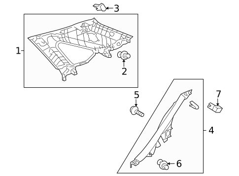 Interior Trim - Quarter Panels for 2012 Lexus RX450h #0