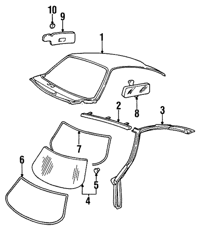 99350214300GRV - Body: Windshield Header for Porsche Image