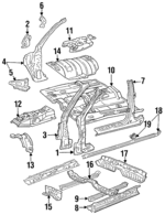 61132AA010 - Body: Hinge Pillar for Toyota Image image