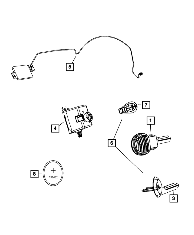68044905AC - Electrical: Integrated Key Fob Transmitter Kit for Mopar Image image