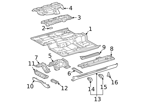 Rear Floor & Rails for 2007 Toyota Solara #2