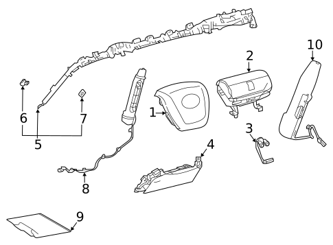Air Bag Components for 2024 Toyota Sienna #0