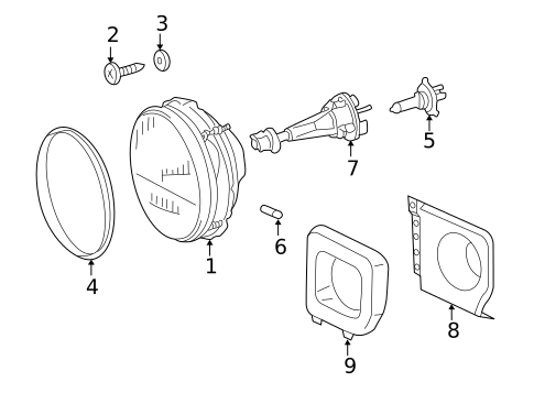 Headlamp Components for 2009 Mercedes-Benz G550 #0