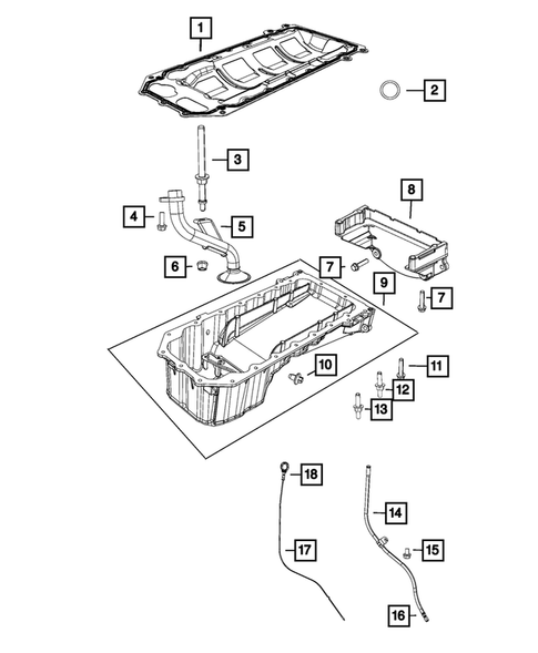 Engine Oiling, Oil Pan and Indicator (Dipstick) for 2023 Jeep Grand Wagoneer #0