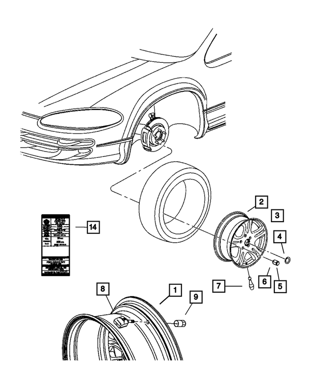 5083124AA - Electrical: Valve Stem Cap for Mopar Image image