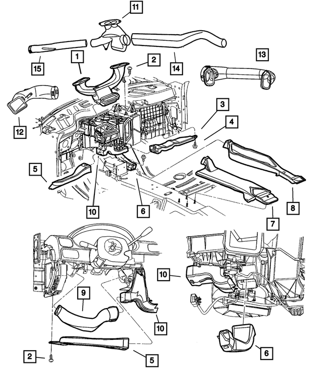 4698533AB - Air Conditioning &amp; Heater: Defroster Duct for Mopar Image